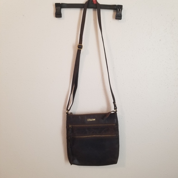 Genuine leather made in India estalon crossbody purse - Picture 2 of 6